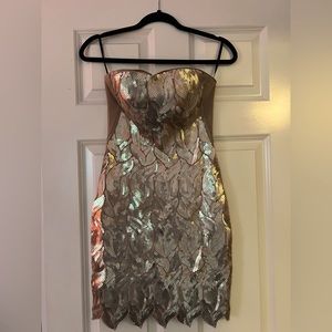 bebe gold sequin dress, size S, New Years dress